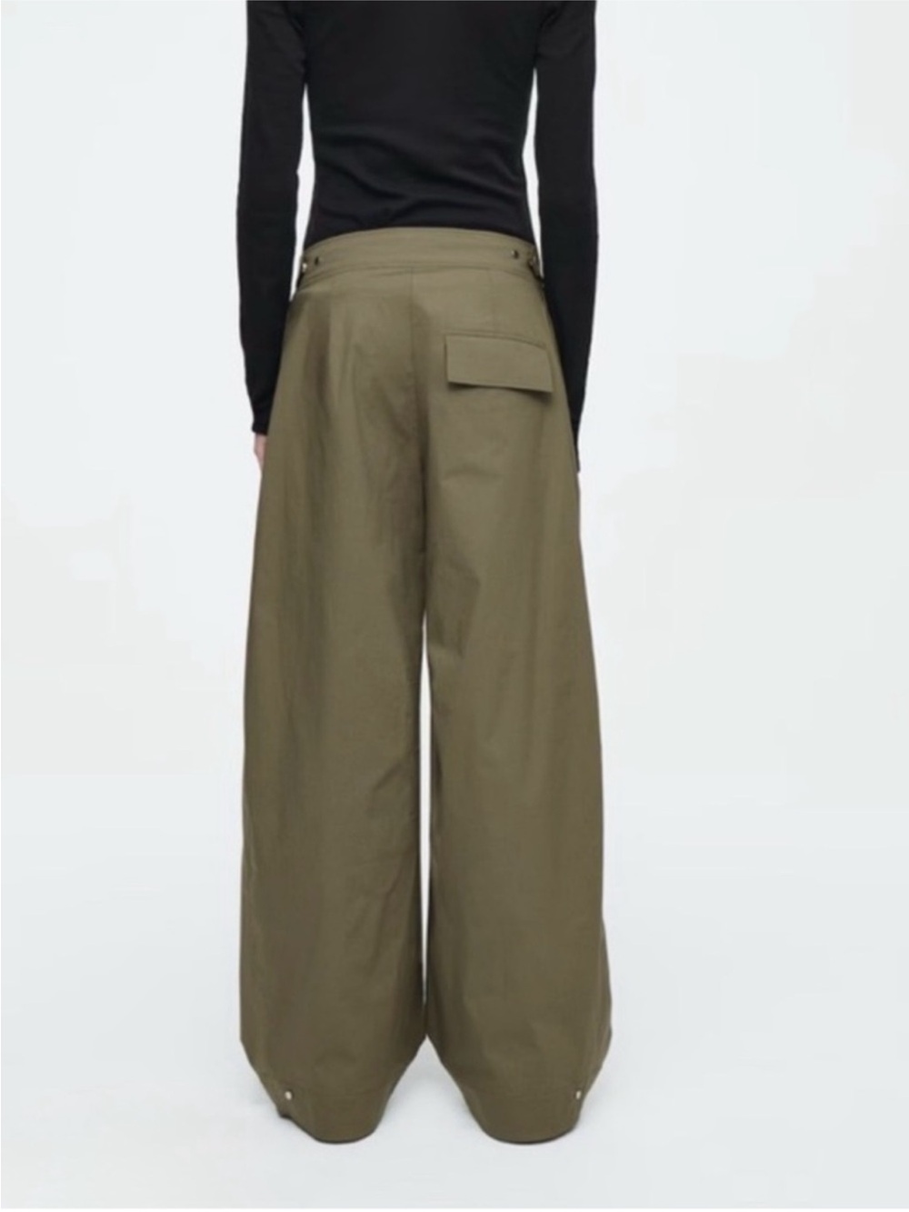 COS Barrel Leg Utility Trouser Green - Picture 2 of 12